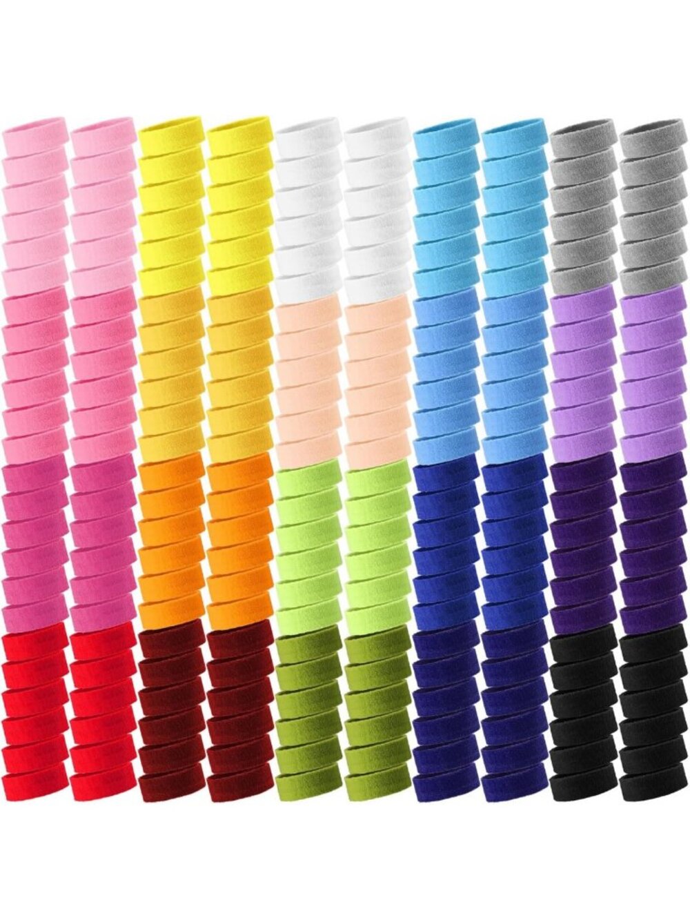 240 Pcs Neon Sweat Bands - 80s Retro Sports Accessories for Women & Men
